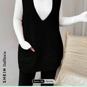 SHEIN Raffinéa Deep V-Neck Sweater Vest